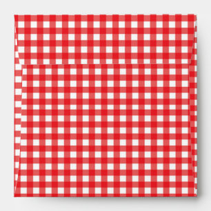 Red Gingham BBQ Checkered Invitation Envelope