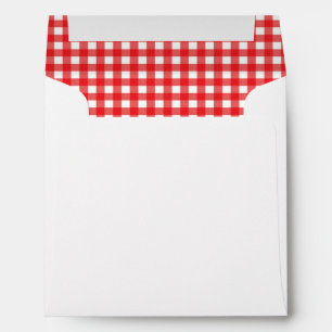 Red Gingham BBQ Checkered Invitation Envelope