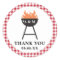 Red Gingham BBQ Favor Sticker