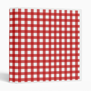 Red Gingham Binder