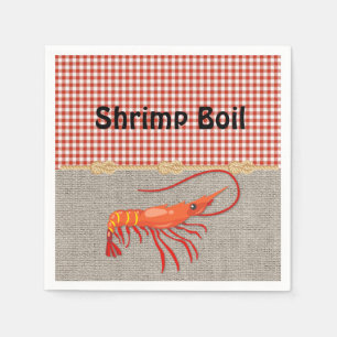 Red Gingham Burlap Rope Shrimp Boil Napkins