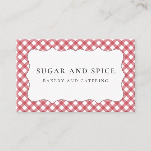 Red Gingham Business Card