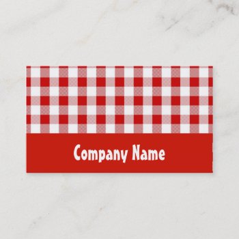 Red Gingham Business Card by Kjpargeter at Zazzle