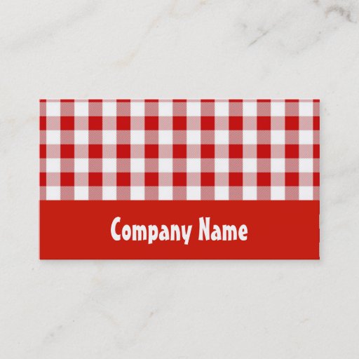 Customizable Red Gingham Business Card