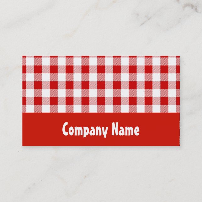 Red Gingham Business Card (Front)