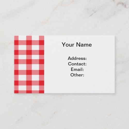 Red Gingham Business Card Templates