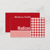 Red Gingham Business Card (Front/Back)