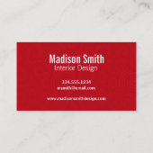 Red Gingham Business Card (Back)
