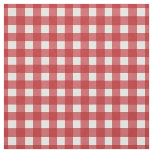 Red Gingham Check Fabric Zazzle