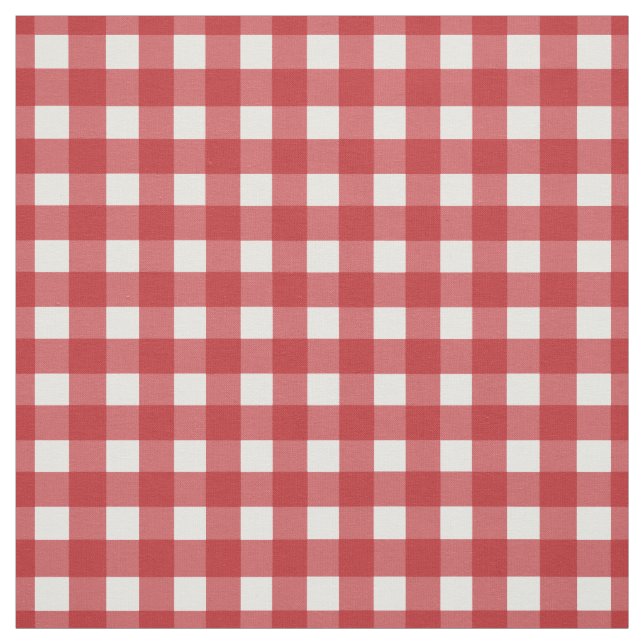 Red Gingham Check Fabric (Swatch)