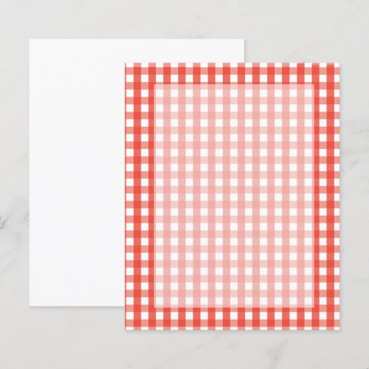 Red Gingham Check Pattern (Front/Back)
