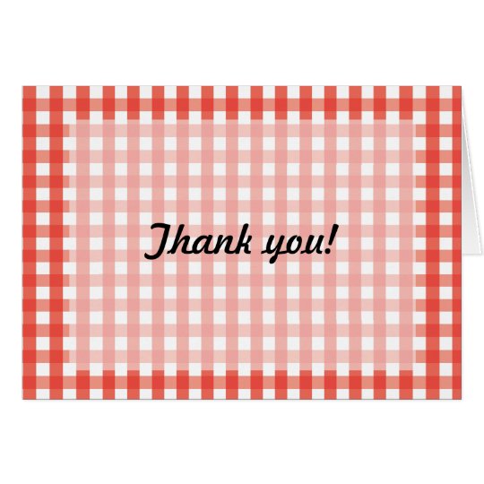 Red Gingham Check Pattern Card