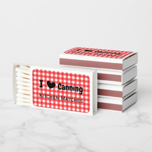 Red Gingham Check Pattern I Heart Canning Kitchen  Matchboxes