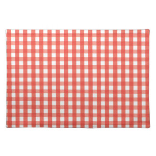 Red Gingham Check Pattern Placemat