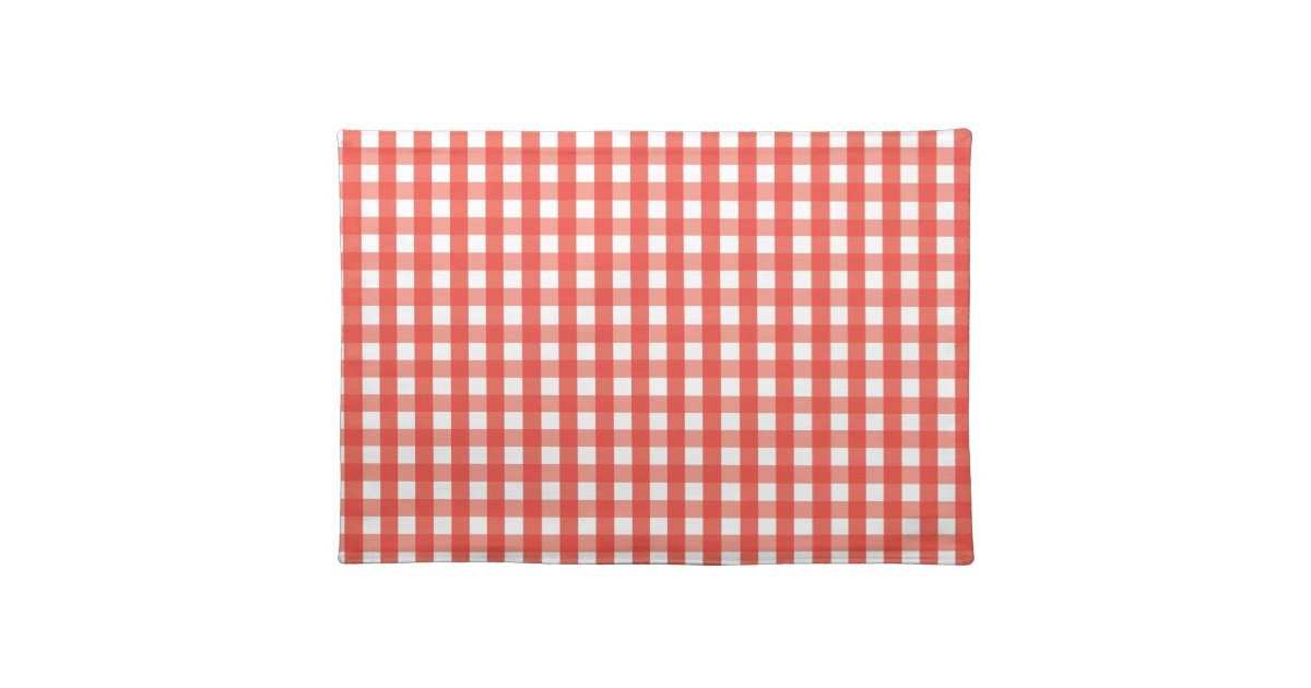 Red Gingham Check Pattern Placemat 