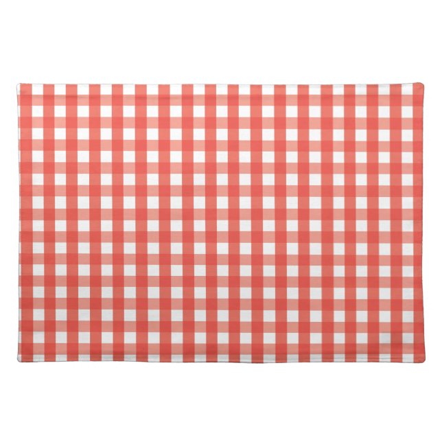 Red Gingham Check Pattern Placemat (Front)