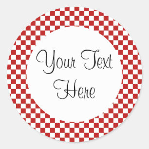Red Gingham Check Sticker