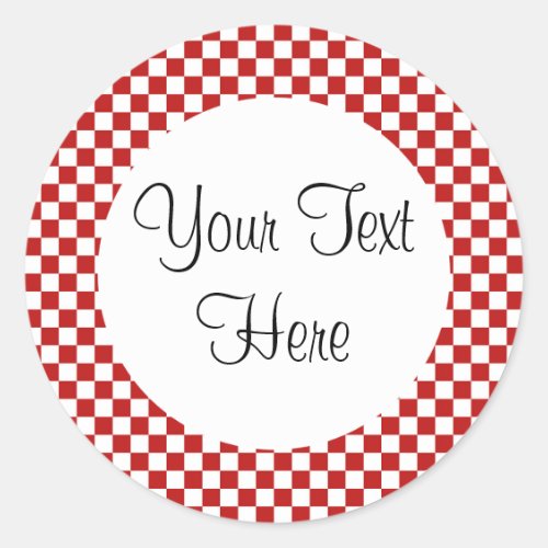 Red Gingham Check Sticker