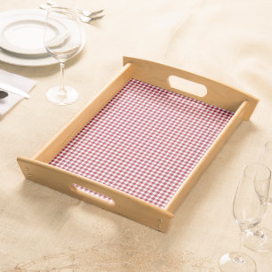 Red Gingham Checkered Plaid Pattern Serving Tray