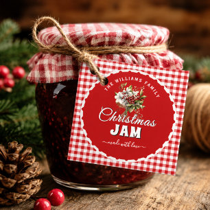 Red Gingham Christmas Jam Hang tag