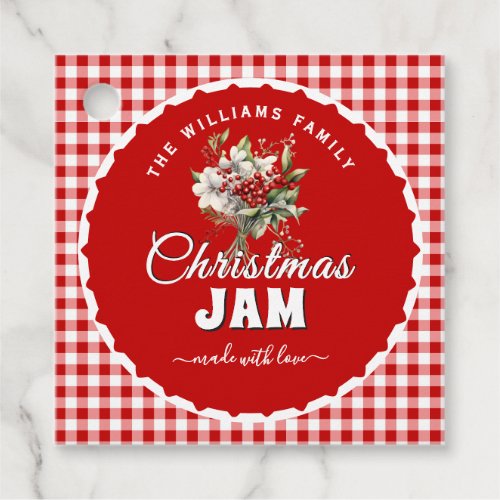 Red Gingham Christmas Jam Hang tag