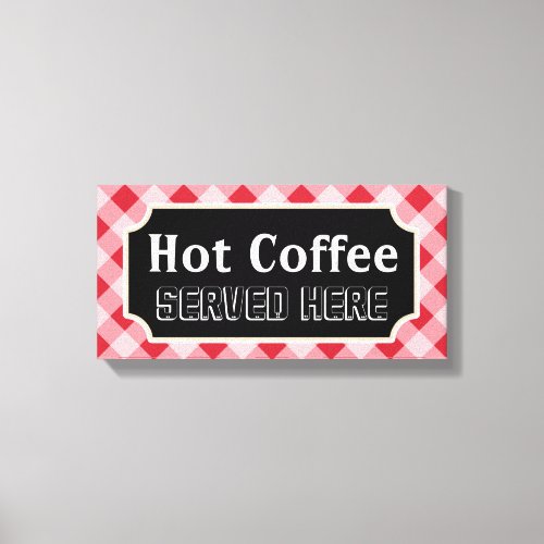 Red Gingham Coffee Sign Art