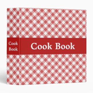 Red Gingham Cook Book Binder
