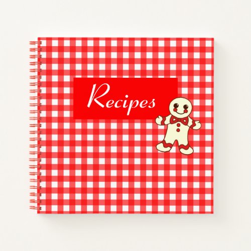 Red Gingham Cookie Recipe Binder Notebook