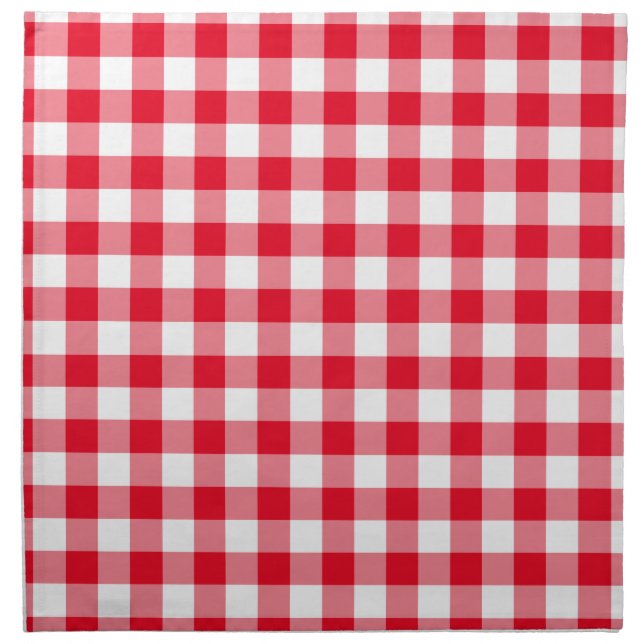 Red Gingham Country Wedding Cloth Napkin (Front)