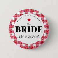 Red Gingham Country Wedding the Bride's Name