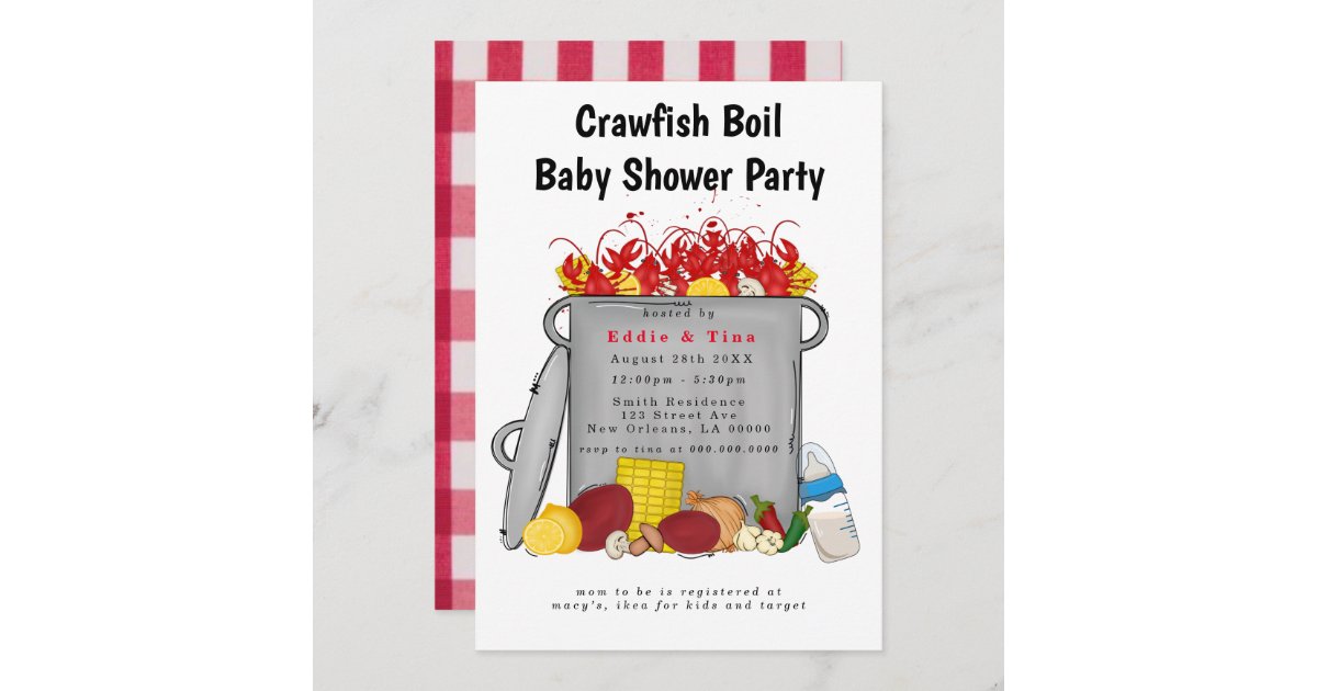 Crawfish Couples Baby Shower Invitation