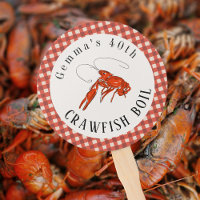 Red Gingham Crawfish Boil Seafood Party Paper