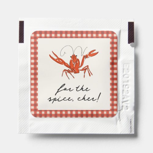 Red Gingham Crawfish Boil Seafood Summer Party Hand Sanitizer Packet
