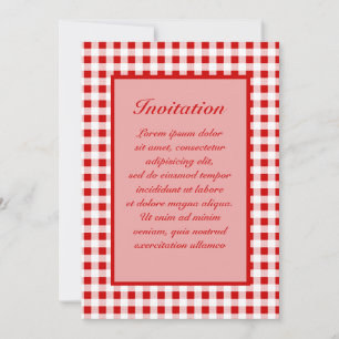 Red Gingham + Custom Color Invitation