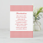 Red Gingham + Custom Color Invitation | Zazzle