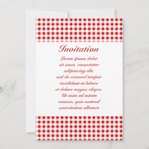 Red Gingham + Custom Color Invitation
