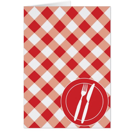 Red Gingham & Cutlery Card