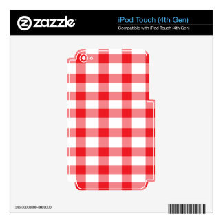 Red Gingham Decal For iPod Touch 4G