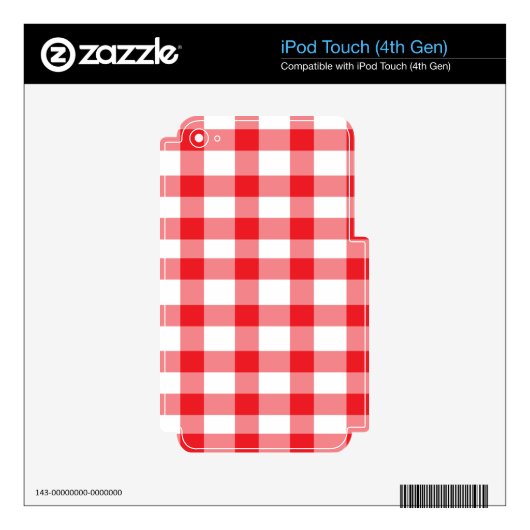 Red Gingham Decal For iPod Touch 4G (Product)