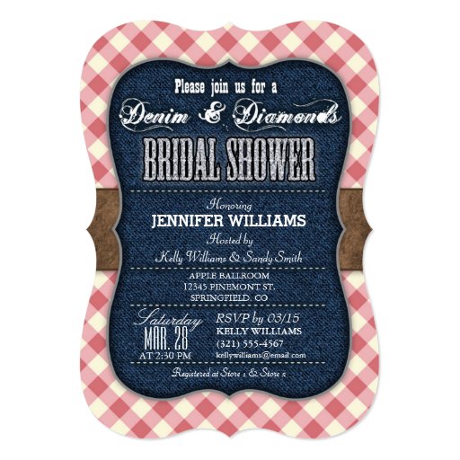 Red Gingham Invitation Template 6