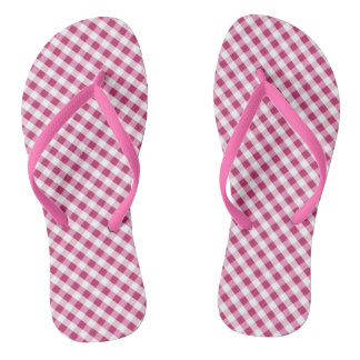 Red Gingham  Design Flip Flops