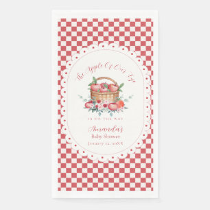 Red Gingham Fall Farmer Harvest Apple Baby Shower Paper Guest Towels