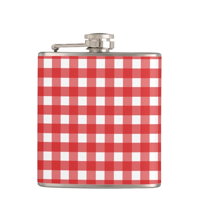 Red gingham flask (Front)