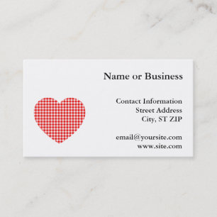Red Gingham Heart Business Card