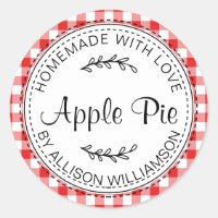 Red Gingham Homemade Apple Pie