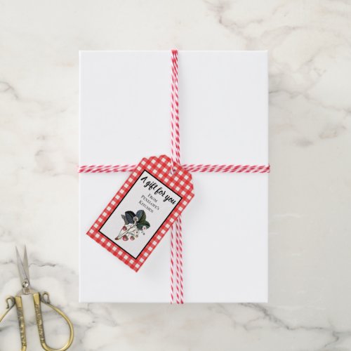 Red Gingham Homemade Strawberry Jelly Hang Tag