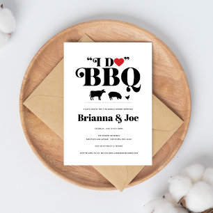 Red Gingham I Do BBQ Rehearsal Dinner Invitation