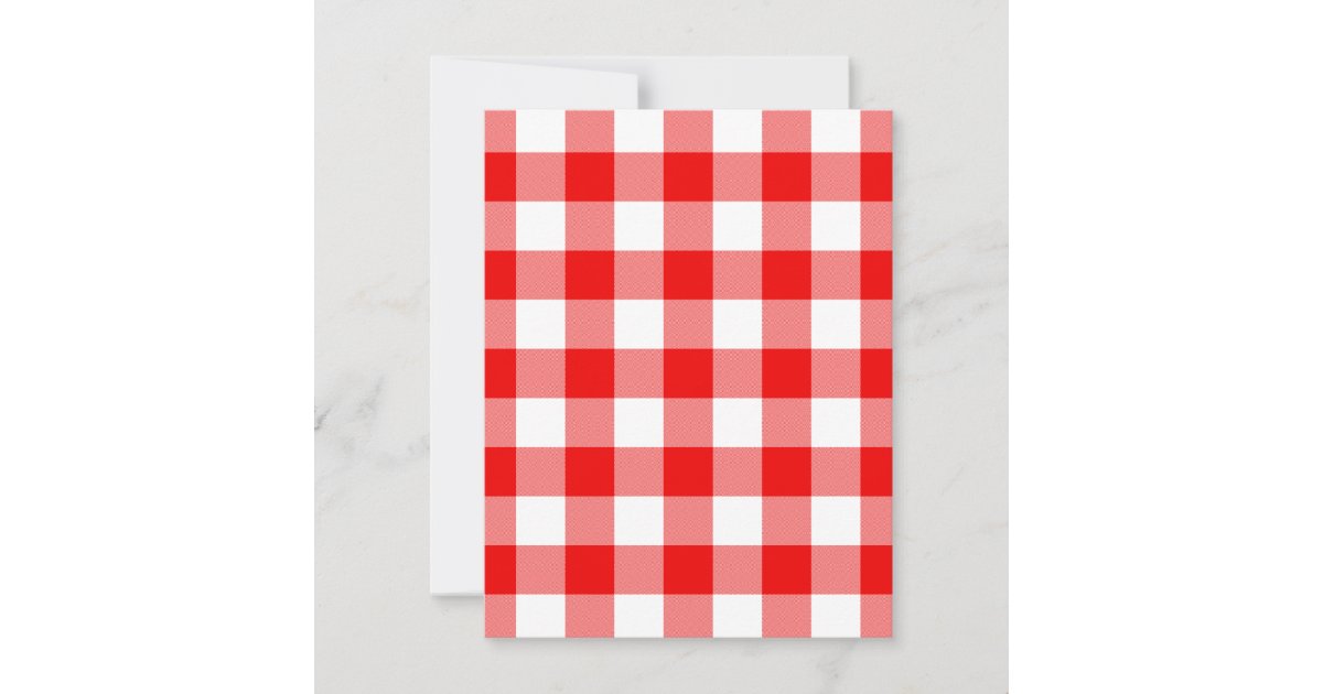 Red Gingham Invitation Zazzle