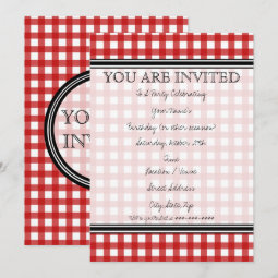 Red Gingham Invitation | Zazzle