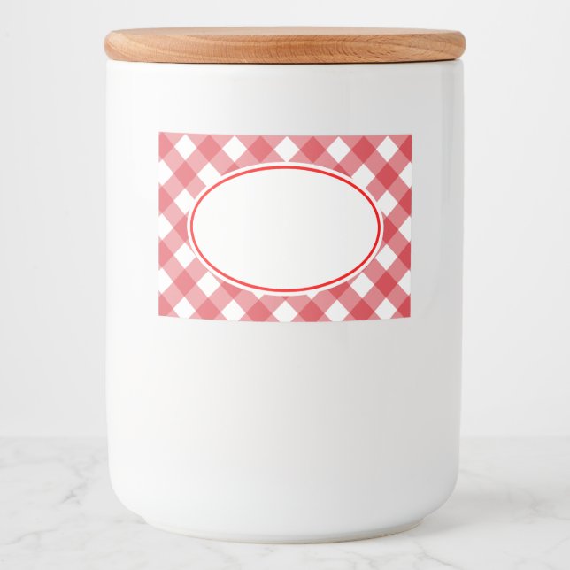Red Gingham Kitchen Labels  (Front)